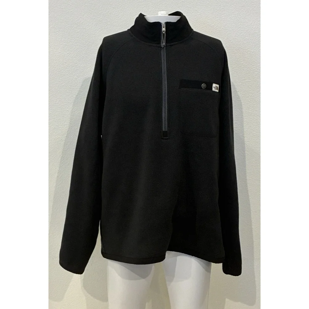 The North Face Gordon Lyons 1/2 Zip Pullover Fleece Jacket‎ Men's XL Black Cozy
